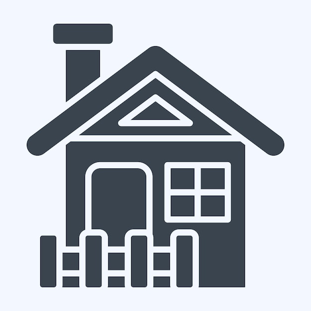 Icon Cabin relacionado con el estilo de glifo del símbolo de alojamiento diseño simple editable
