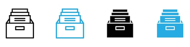 Icon de caja de carpetas para la organización de la oficina Gestión de documentos y sistemas de archivo
