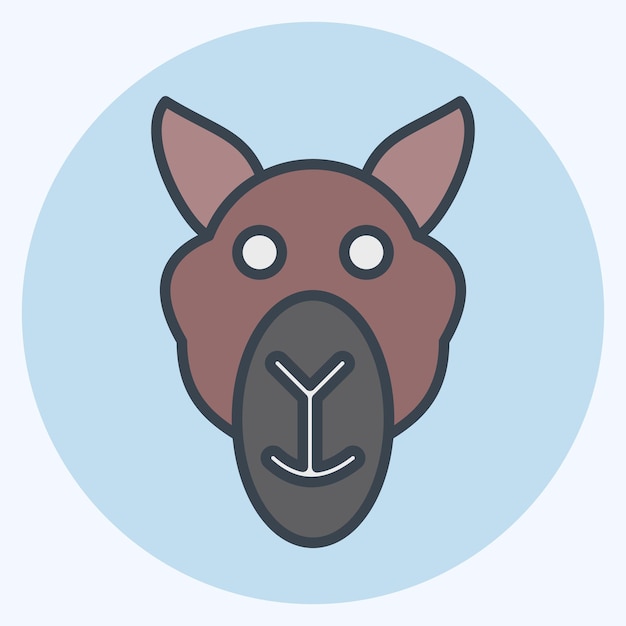 Icon Camel relacionado con los animales símbolo color mate estilo diseño simple editable