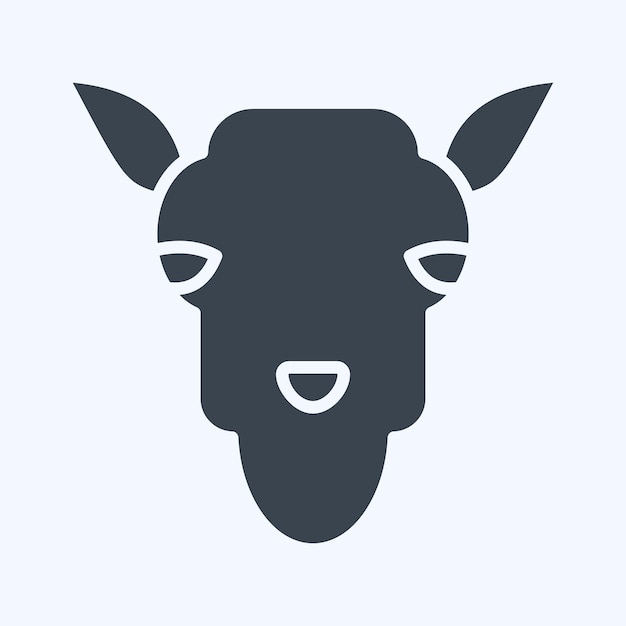 Icon Camel relacionado con el símbolo de la cabeza de animal estilo glifo diseño simple editable