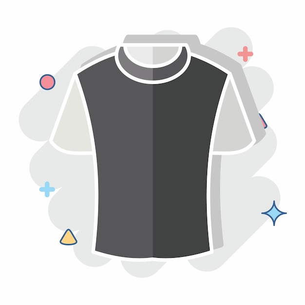 Icon Camiseta relacionada con el símbolo de la moda estilo cómico diseño simple editable