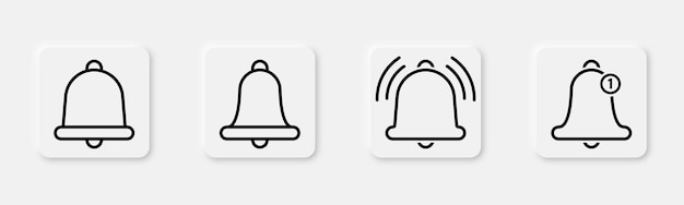 Icon de la campana de mano puesta en línea Símbolo de alerta de sonido