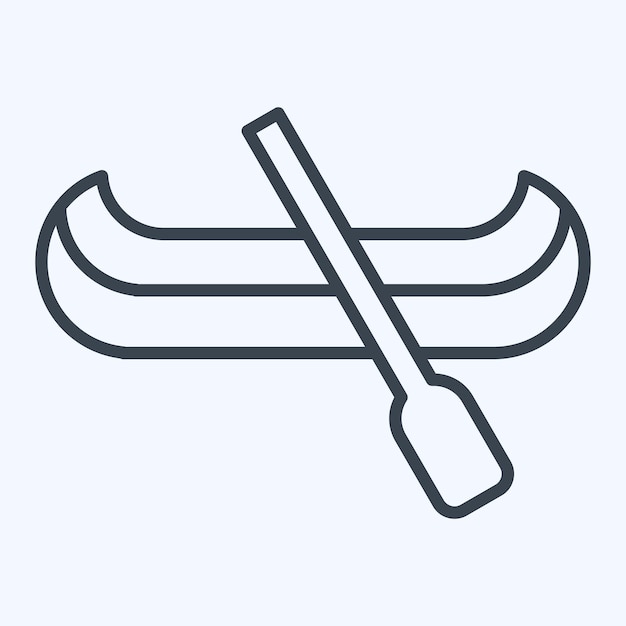 Icon Canoe relacionado con el estilo de línea de símbolos indígenas estadounidenses diseño simple