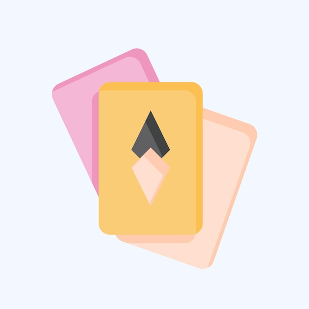 Icon Card Game relacionado con el diseño de estilo plano del símbolo de jubilación editable