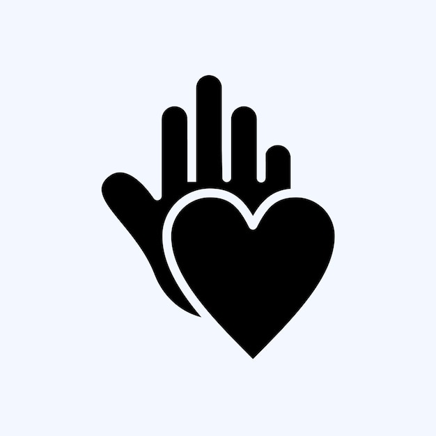 Icon Caridad relacionada con el estilo de glifo del símbolo psicológico editable
