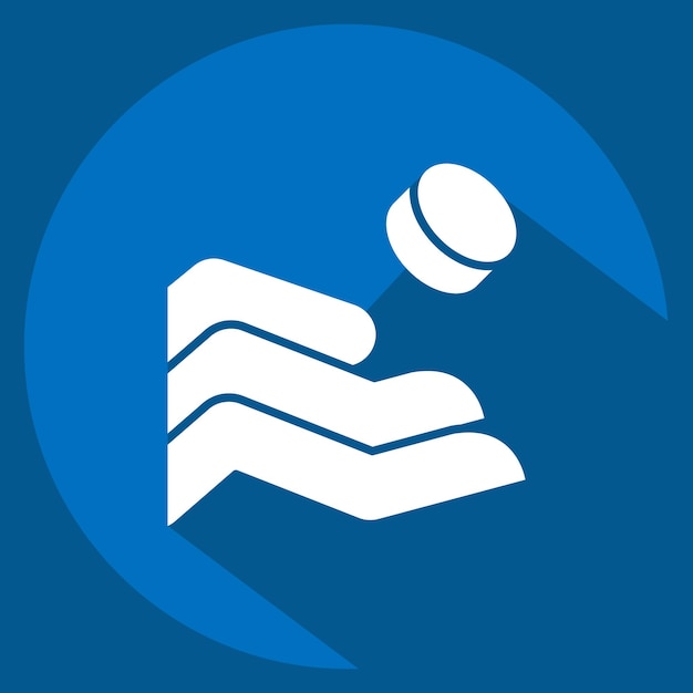 Icon Caridad relacionada con el símbolo de Ramadán estilo sombra larga ilustración simple