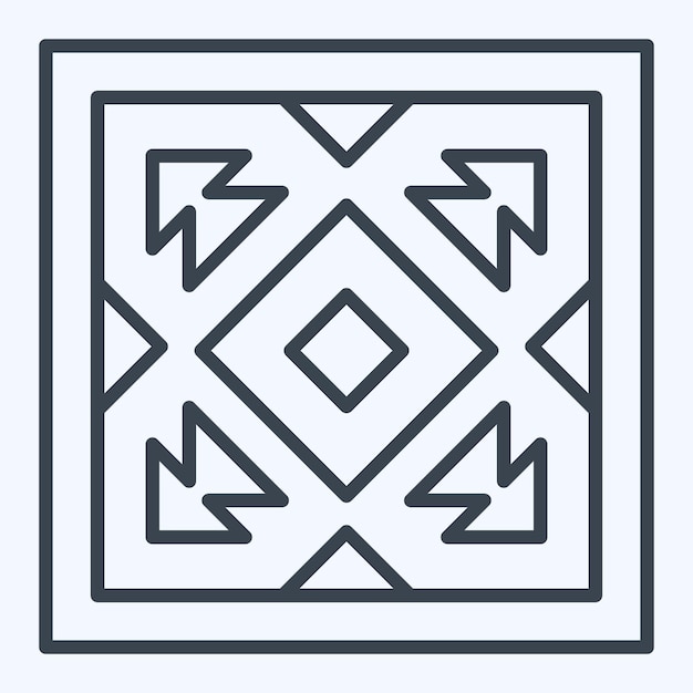Icon Carpet relacionado con el estilo de línea de símbolos indígenas estadounidenses diseño simple