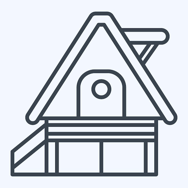 Icon Casa de vacaciones relacionada con alojamientos estilo de línea de símbolo diseño simple editable