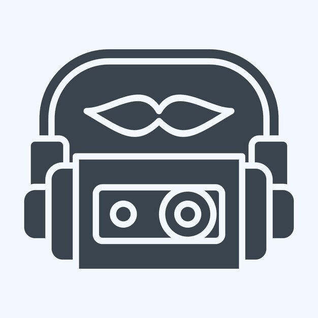 Icon Cassette relacionado con el símbolo Hipster estilo glifo diseño simple editable