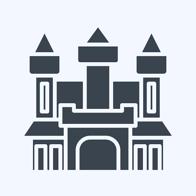 Icon Castle relacionado con el símbolo de Halloween estilo glifo diseño simple editable