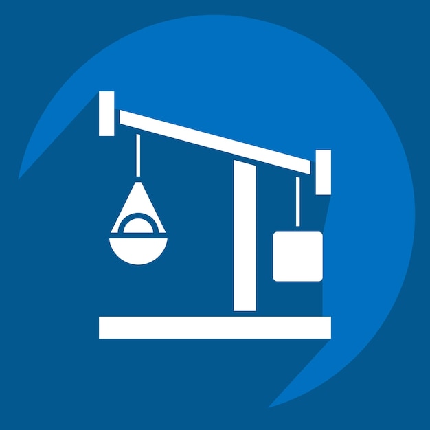 Icon Catapult relacionado con el símbolo medieval estilo sombra larga diseño simple editable