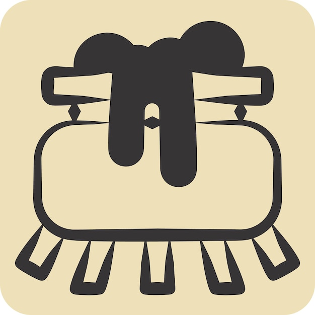 Icon Cauldron relacionado con el símbolo de Halloween estilo dibujado a mano ilustración de diseño simple
