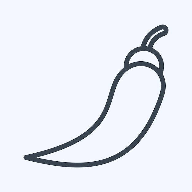 Icon Chili relacionado con el estilo de línea de símbolos de Tailandia diseño simple editable