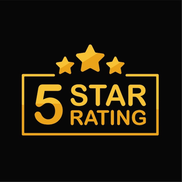 Icon de cinco a cinco estrellas o buena calificación del cliente Vector clip art