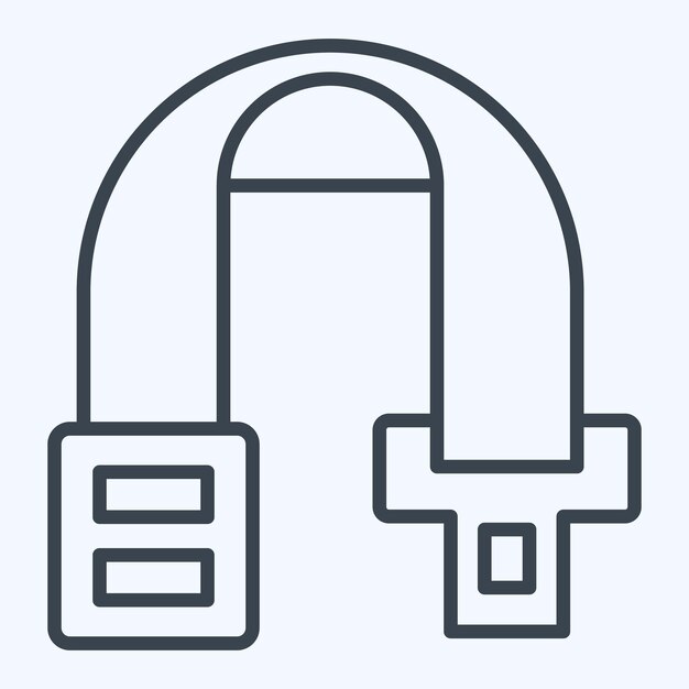 Icon Cinturón de seguridad de automóviles relacionado con el estilo de línea de símbolos de piezas de automóviles ilustración simple