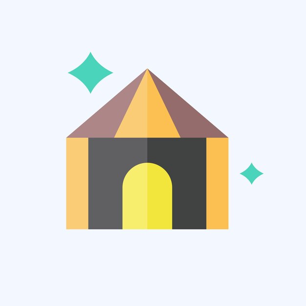 Icon Circo relacionado con el símbolo mágico estilo plano diseño simple editable