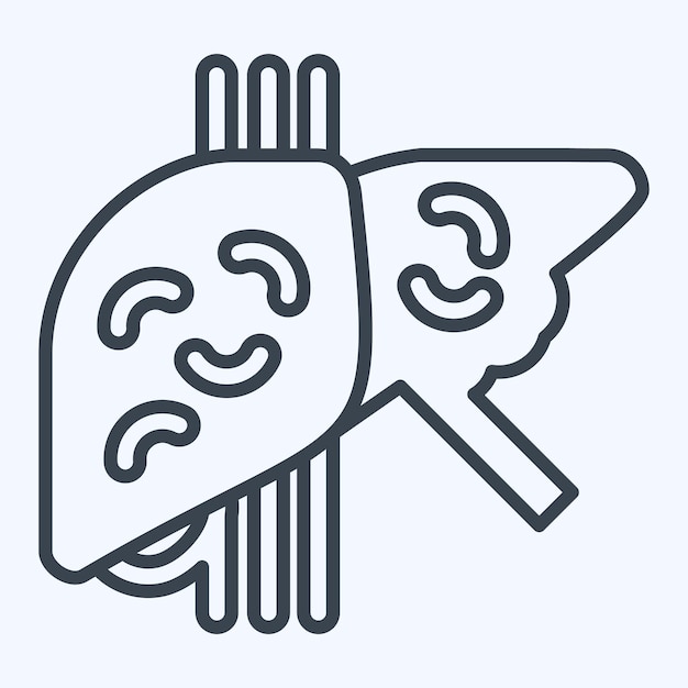 Icon Cirrosis relacionada con Hepatólogo estilo de línea de símbolo diseño simple editable