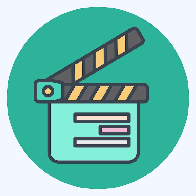 Icon Clapper Board relacionado con el diseño sencillo del estilo color mate del símbolo de entretenimiento