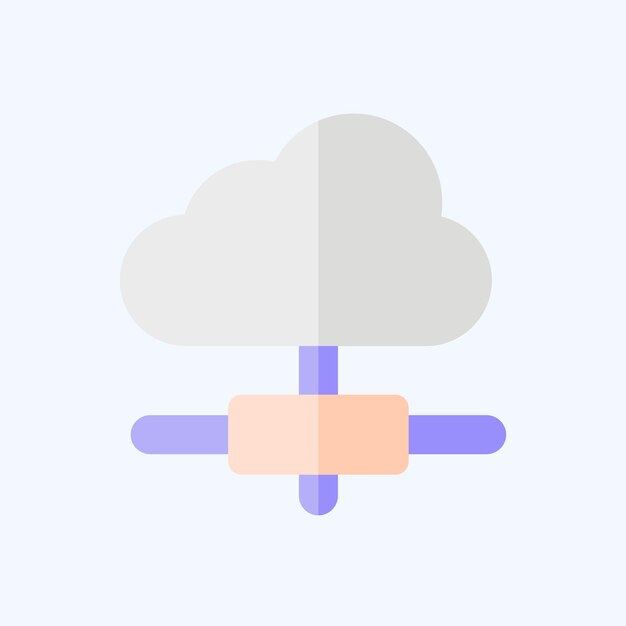 Icon Cloud Connection relacionado con el diseño de estilo plano del símbolo de Dropshipping editable