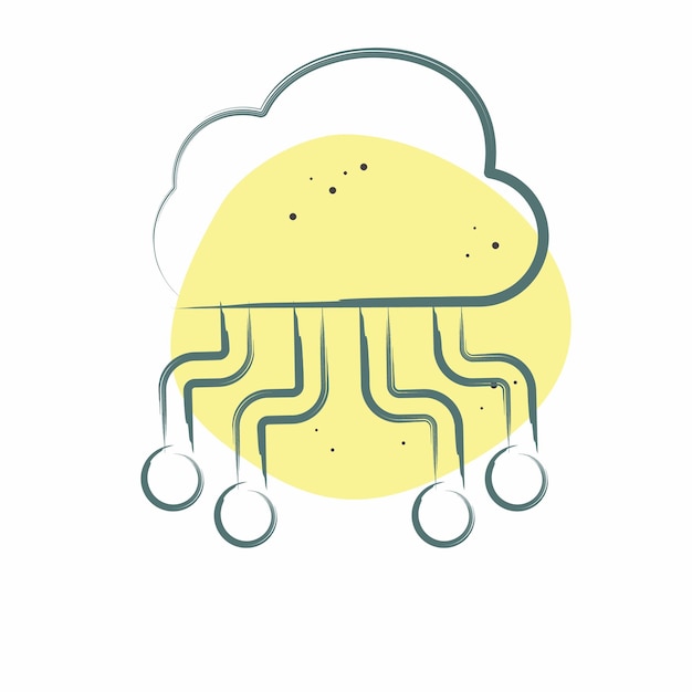 Icon Cloud Hosting relacionado con el símbolo de la red Color Spot Estilo ilustración simple