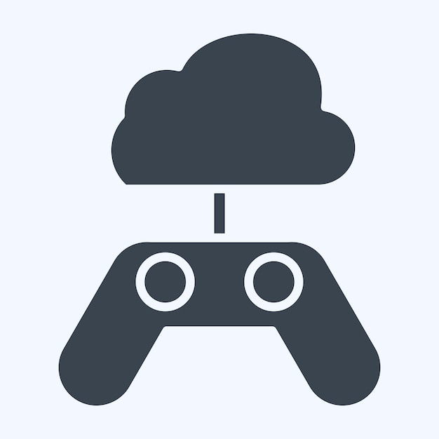 Icon Cloud Juego relacionado con el estilo de glifo de símbolo de red ilustración simple