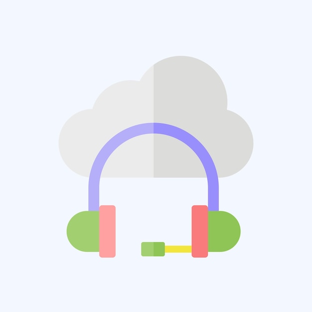 Icon Cloud Service relacionado con el diseño de estilo plano del símbolo de Dropshipping editable