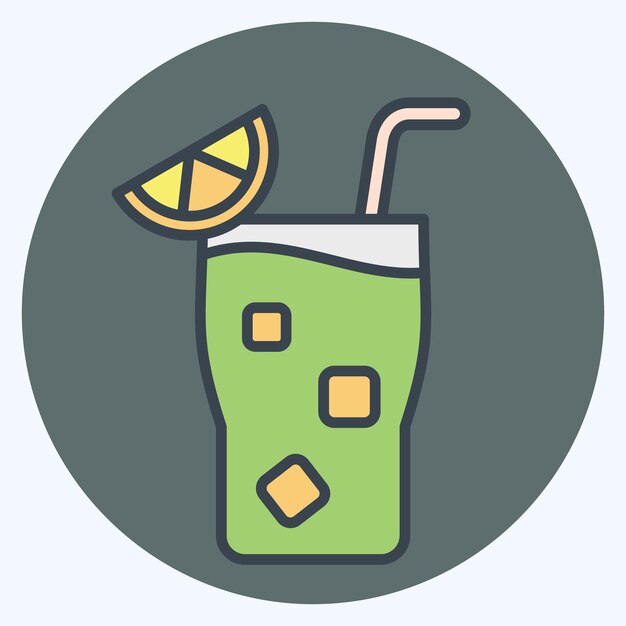 Icon Cocktail 3 relacionado con CocktailsDrink símbolo color mate estilo diseño sencillo editable