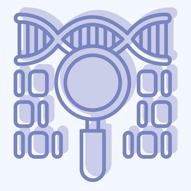 Icon Código genético relacionado con el símbolo de bioquímica estilo de dos tonos diseño simple editable