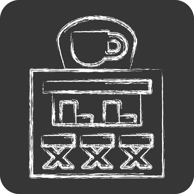 Vector icon coffe shop relacionado con el símbolo de la ciudad tiza ilustración de diseño sencillo de estilo