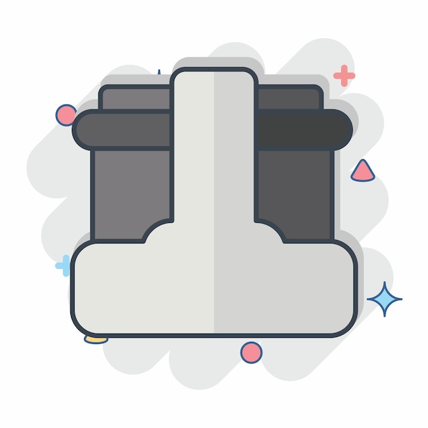 Icon Coffee Holder relacionado con el símbolo del café estilo cómic diseño simple editable