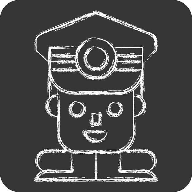 Icon Comandante relacionado con Símbolo militar tiza Estilo diseño simple editable ilustración simple