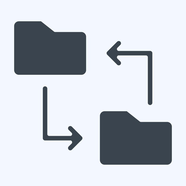 Icon Compartir archivos relacionado con el diseño simple del estilo de glifo del símbolo de trabajo remoto