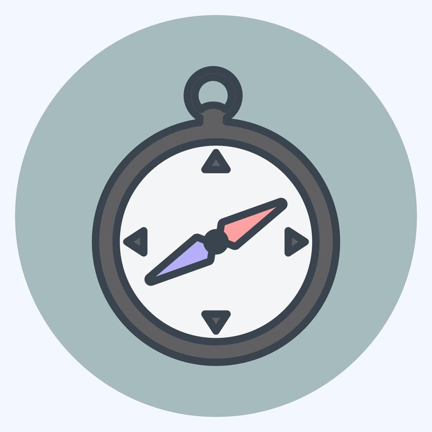 Icon Compass adecuado para el símbolo del mar estilo de color mate diseño simple editable