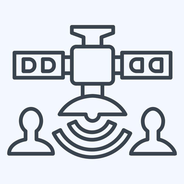 Icon Comunicaciones Satélite relacionado con Satélite estilo de línea de símbolos diseño simple editable