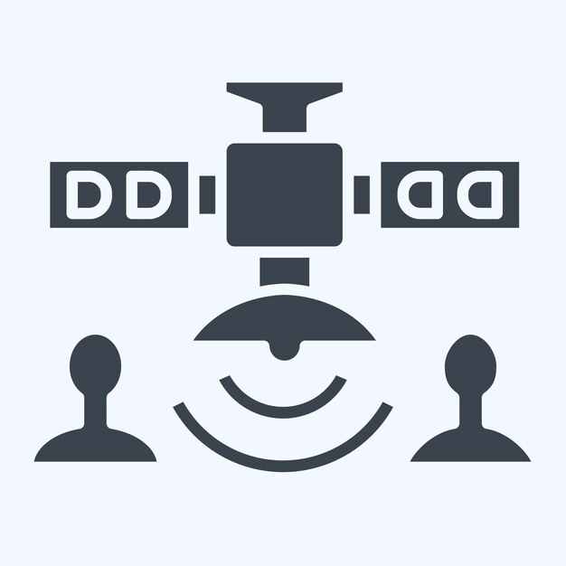 Icon Comunicaciones Satélite relacionado con Símbolo de satélite estilo glifo diseño simple editable