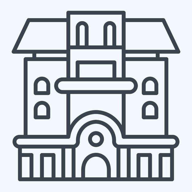 Icon Condominium relacionado con Alojamientos estilo de línea de símbolo diseño simple editable