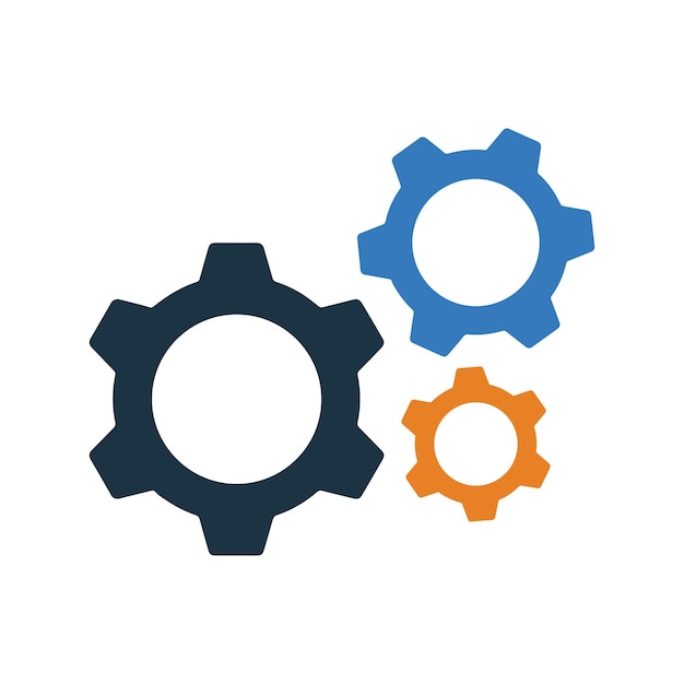 Icon de configuración de las opciones de engranaje Gráficos vectoriales editables simples
