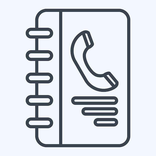 Icon Contact Book relacionado con el estilo de línea de símbolos de Office ilustración de diseño simple