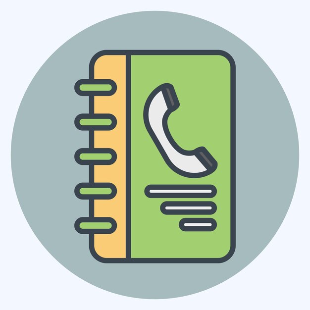 Icon Contact Book relacionado con el símbolo de Office estilo de color mate ilustración de diseño simple