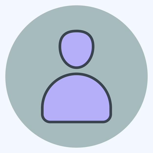 Icon Contacto adecuado para aplicaciones móviles símbolo color mate estilo diseño editable