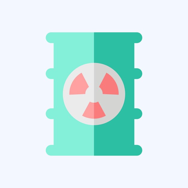 Icon contaminación nuclear relacionada con el cambio climático símbolo estilo plano diseño simple