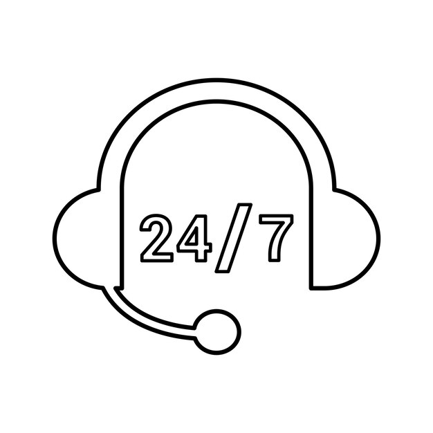 Icon del contorno de la línea de ayuda Vector de arte de línea 247