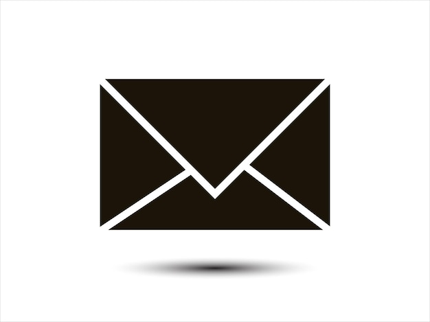 Icon de correo en el estilo plano recto básico Ilustración vectorial