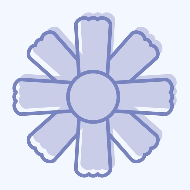 Icon Cosmos relacionado con el símbolo de las flores estilo de dos tonos diseño simple editable 1