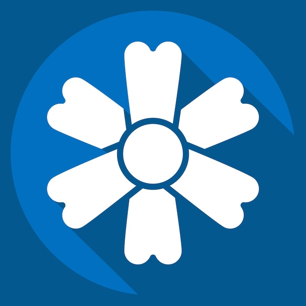 Icon Cosmos relacionado con el símbolo de las flores estilo de sombra larga diseño simple editable 1