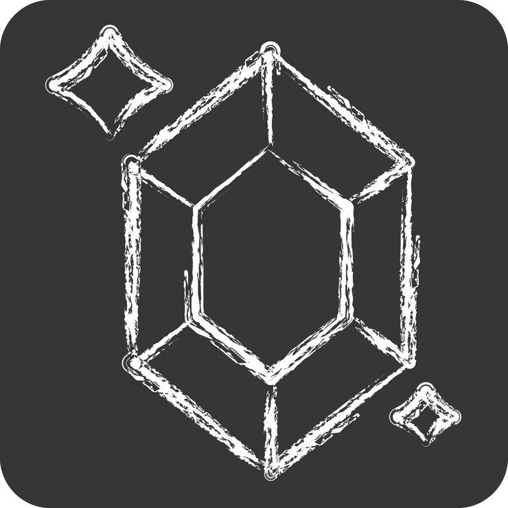 Vector icon cristal relacionado con el símbolo mágico tiza estilo diseño simple ilustrado simple editable