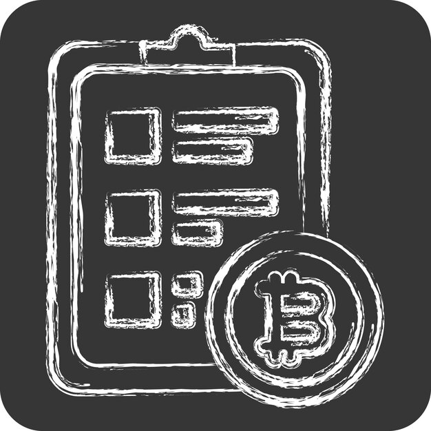 Icon Crypto Informe relacionado con el símbolo de criptografía tiza Ilustración de diseño sencillo de estilo