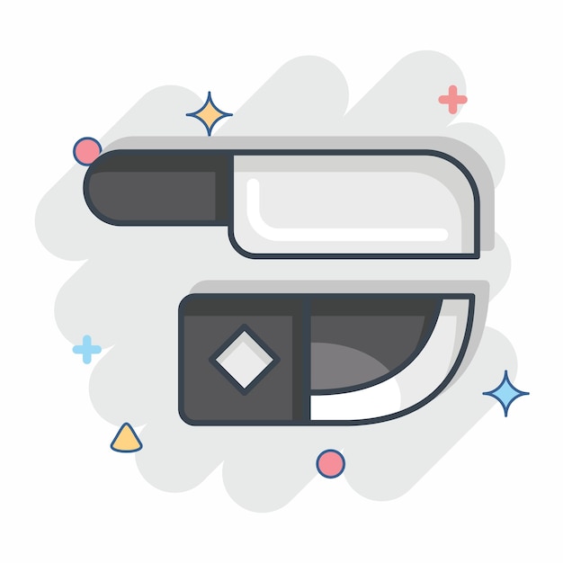 Icon Cuchillo relacionado con el símbolo indígena americano Estilo cómico editable
