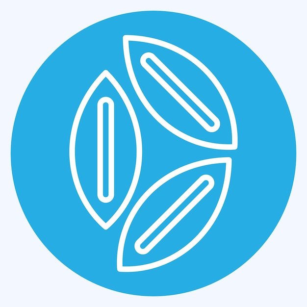 Icon Cumin relacionado con el símbolo de las especias estilo de ojos azules ilustración simple