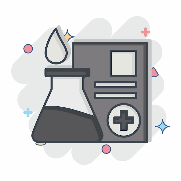 Icon Data Ciencia relacionada con la donación de sangre Símbolo de estilo cómico diseño simple editable